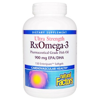 Natural Factors, Ultra Strength, (2 Pack) RxOmega-3, 900 mg EPA/DHA, 150