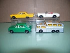 VINTAGE MATCHBOX #20 TAXI #64 MG 1100 #27 MERCEDES #66 GREYHOUND [210]