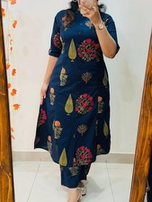 Indian Women's Pure Cotton Top Tunic Kurta Set Designer Kurti Palazzo Cord Set