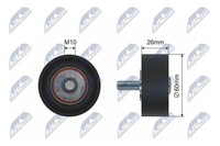 NTY RNK-CT-017 Umlenk-/FüHrungsrolle, Keilrippenriemen FüR CitroËN Peugeot