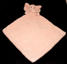 Modern Baby Pink Elephant Security Blanket Snuggle Lovey Plush