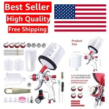 HVLP Spray Gun Kit with 600ML Cups & 4 Adjustable Nozzles for Auto Paint