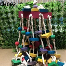 Wooden Parrot Toy Foraging Bird Bite Toy Cockatiel Budgie Parakeet Cage Wood Toy