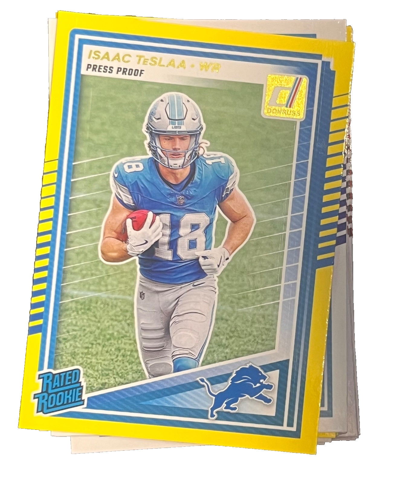 Isaac TeSLAA Donruss Rated Rookie 2025 Yellow Press Proof
