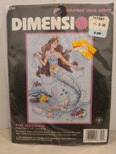 Dimensions The Mermaid Counted Cross Stitch Kit 6750 Multicolor USA Made 1997