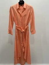 Saks Fifth Avenue Coral Belted Robe-Dress
