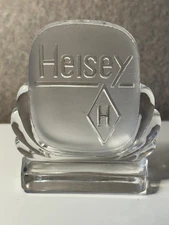 Heisey Clear/Frosted Glass Store Display Advertising Sign VINTAGE