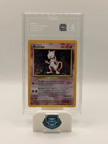 Pokémon TCG Mewtwo 10/102 Base Set Holo Rare Holographic TAG Graded English 1999