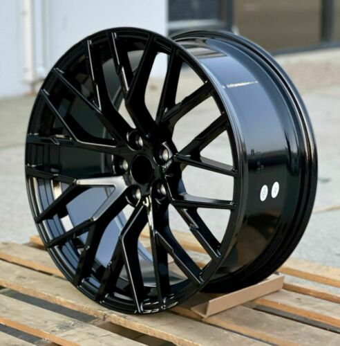 20" Wheels For Audi A4 A6 A5 S5 A8 Q5 Tiguan Black Rims Set Four 20x9 5x112 - Picture 7 of 9