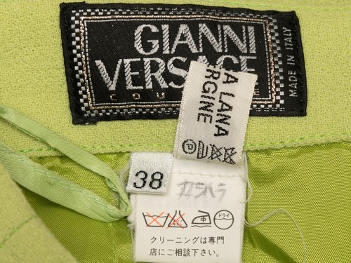 Vintage Lime Green Gianni Versace Couture Fall/Winter 1992 Buckle Skirt Suit 38 - Picture 7 of 7