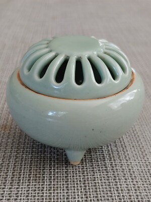 清代龙泉窑瓷香炉琴炉Antique Chinese Qing Longquan Celadon