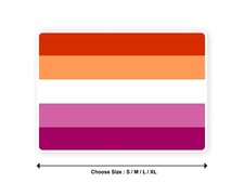 Sticker flag LESBIAN lgbt lgbtqia pride rainbow 3,9    S -11    XL decal