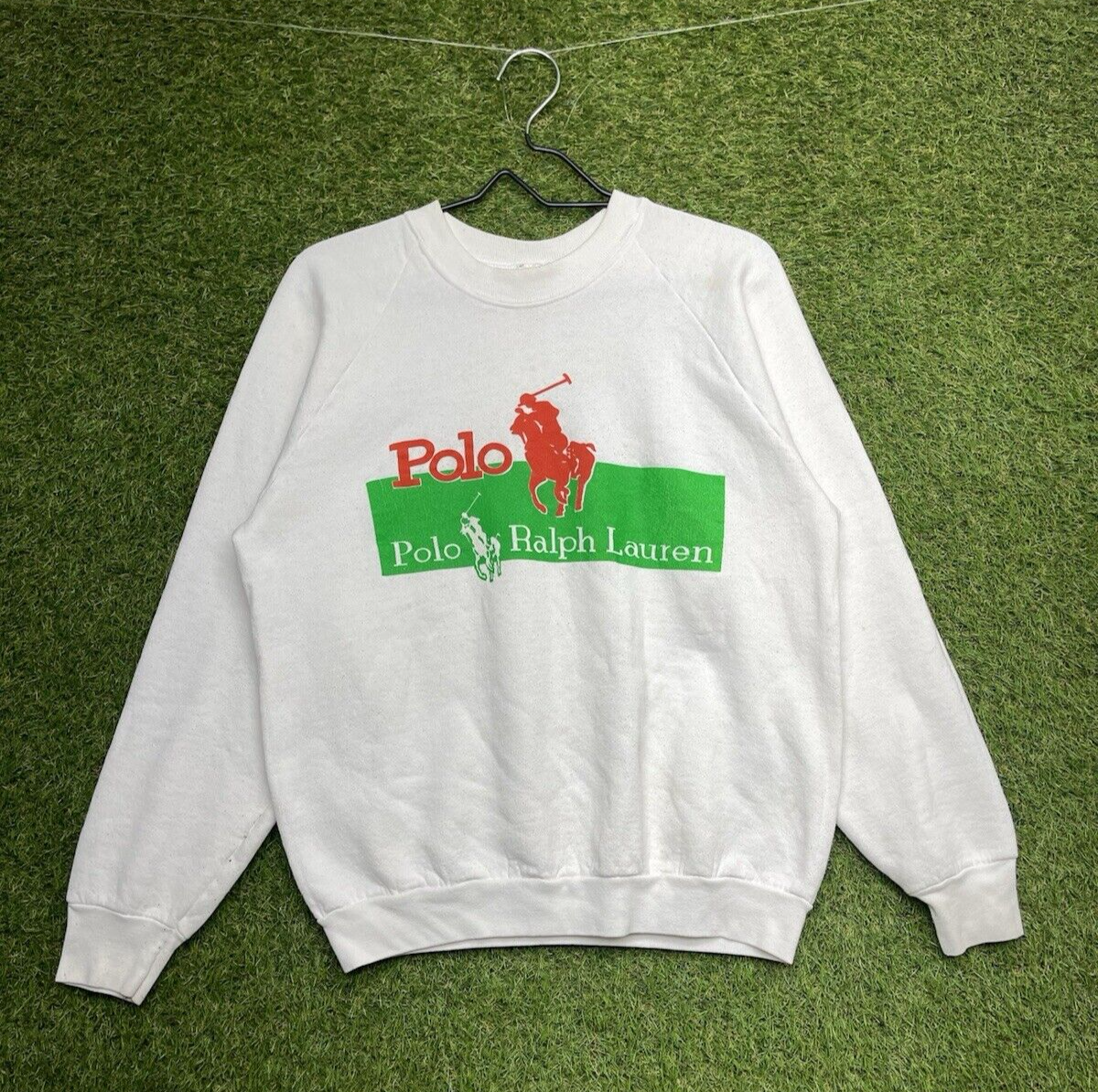 Polo Ralph Lauren vintage girocollo uomo grande L felpa grande pony anni 80