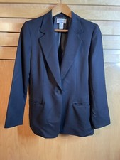 Pendleton Womens Blazer Jacket Size 6 100% Virgin Wool Black Made In USA