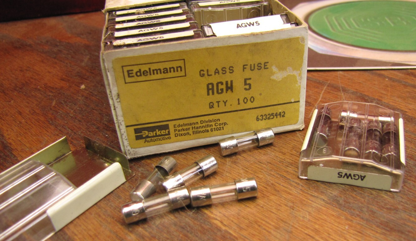 AGW 5 Glass Fuse lot of Qty (95) - 3/4" - 20mm fuses Parker Edelmann