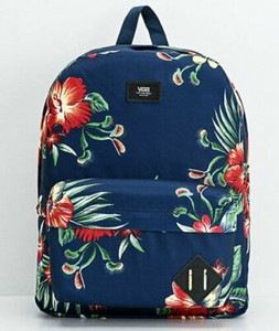 vans white floral backpack