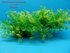 PLASTIC PLANT FLEXIBLE 1020Y AQUARIUM 5" H x 11" w/ HEAVY BASE FRESH / SALTWATER