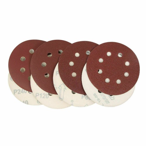 125mm - 5" 8 Hole Sanding Discs 40 60 80 120 240 320 Grit Orbital Sander Pad UK - Bild 12 von 157