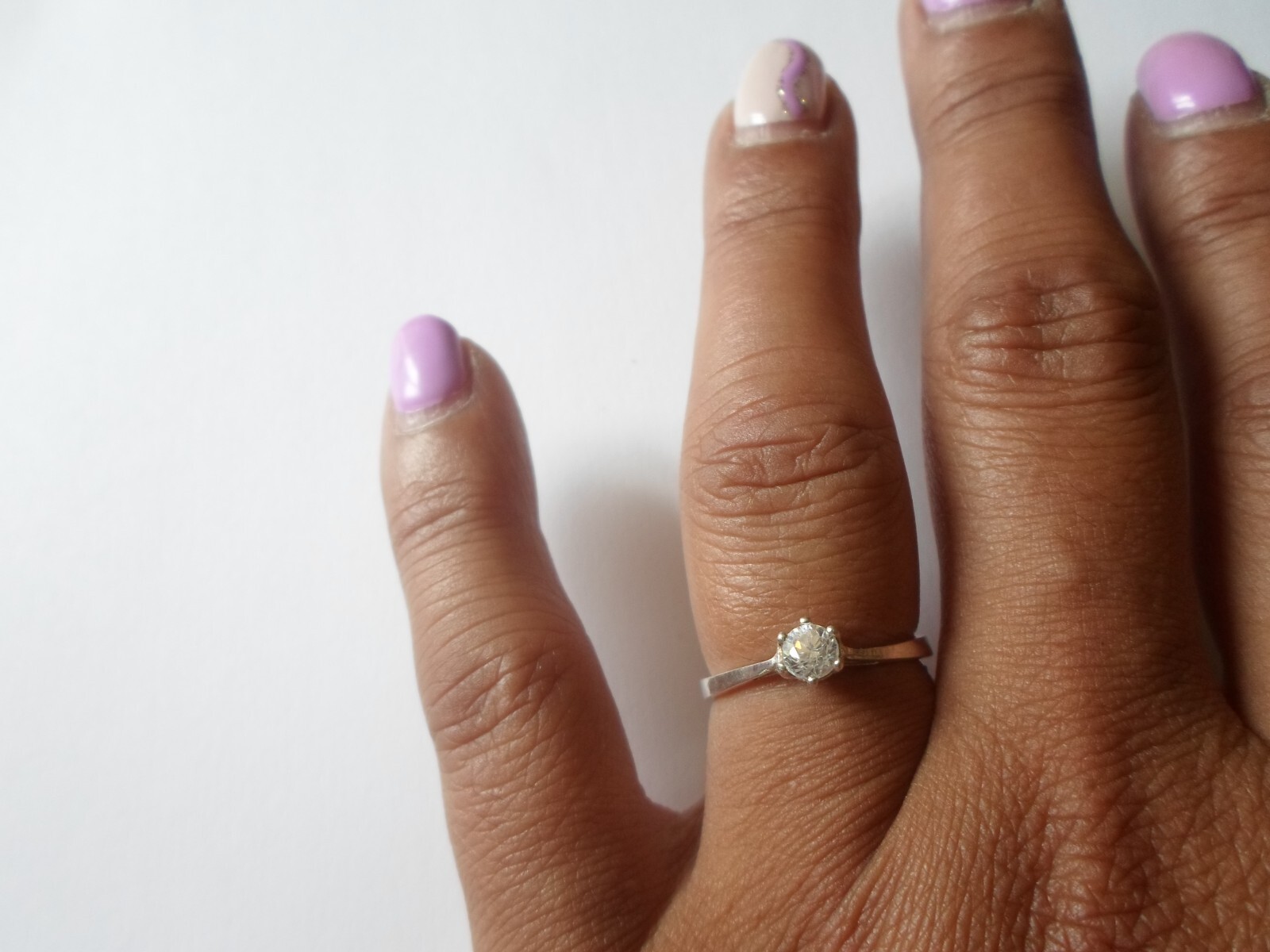 solid silver ring, solitaire, zirconium, s. 54/55 - image 1