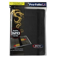BCW Black Pro-Folio 8 Pocket LX Trading / Gaming Card Leatherette Album Binder