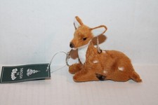 St Nicholas Square Through the Woods Furry Brown Deer Christmas Ornament NEW