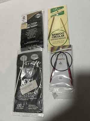 Bryson/ Clover/ Dreamz/ Skacel Addi Turbo Circular Knitting Needles  Lot of 4