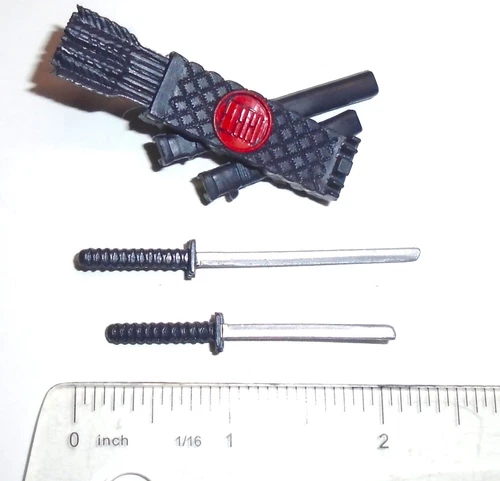 GI Joe Accessory ( 2011 V41 Mold ) 2020 Retro Storm Shadow  Swords and Quiver BP
