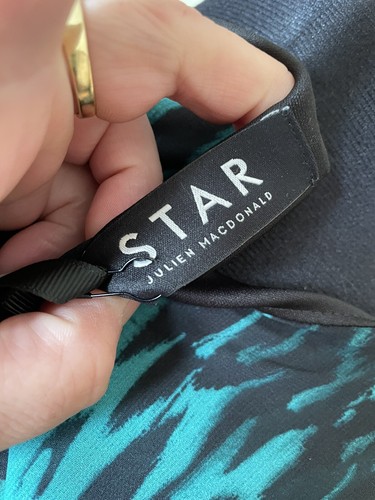 STAR by JULIEN MACDONALD Tunic Size 14 Green Black Animal Print Chiffon NEW - Picture 11 of 12