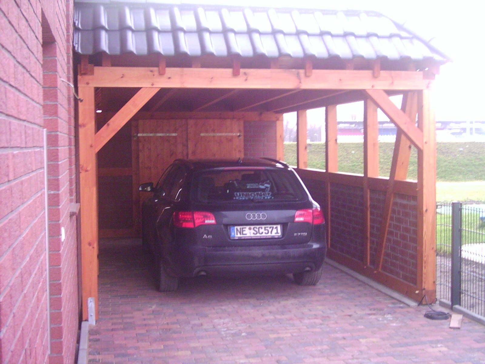 Fachwerk Garage - Herne, Walmdach KVH 3,59 x 9,03 m als Bausatz