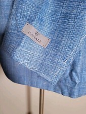 CANALI 1934 Blue White Silk Wool Linen Sport Coat Jacket Blazer 58R 46R