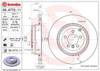 2X Brembo 09.A772.11 Bremsscheibe FüR Land Rover