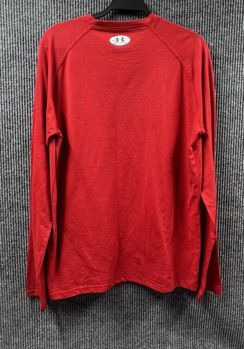 Under Armour Mens Shirt Large Red Fitted Compression Heatgear Athletic Crewneck - Picture 5 of 12