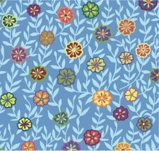 Free Spirit Kaffe Fassett Busy Lizzy Blue Cotton Fabric by Yard