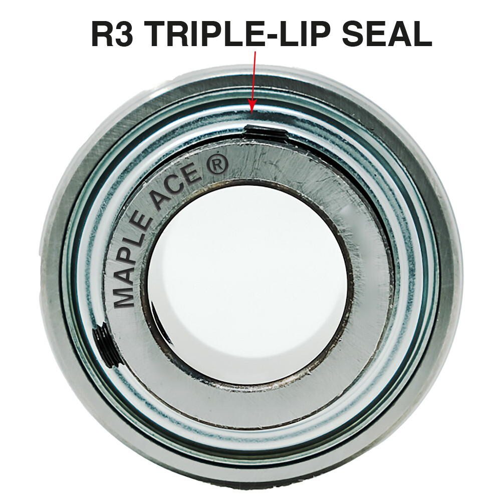 UC20722 R3 TripleLip Seal Insert Bearing 13/8" Relube w/Set Screws