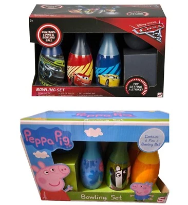 SAMBRO Peppa Pig Cars Bowling Set Kegelspiel Kegel Disney Sommer Party Geschenkset