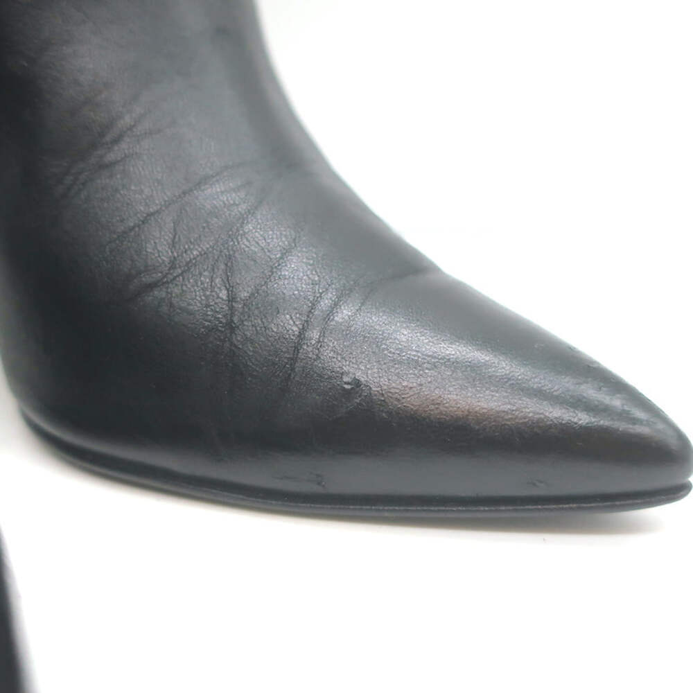Balenciaga Giant Stud Lace-Up Back Ankle Boots Black Leather Size