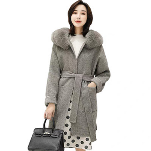 Cashmere Jacket Women Women Fur Collar Wool Coat Wool Jacket Woolen Overcoat - Bild 26 von 29
