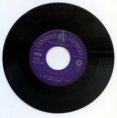 1959 SANTO & JOHNNY - ALL NIGHT DINNER/SLEEP WALK  45 GIRI  RARO  VIOLET TARGET