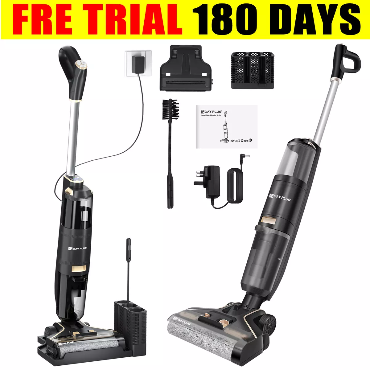 4500W Cordless Hoover Upright Vacuum Cleaner Steam Wet Dry Bagless