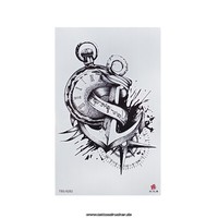 2 X Xl Anker Tattoo - Kompass, Uhr, Schriftzug - Temporary Tattoo - TBS8282 (2)