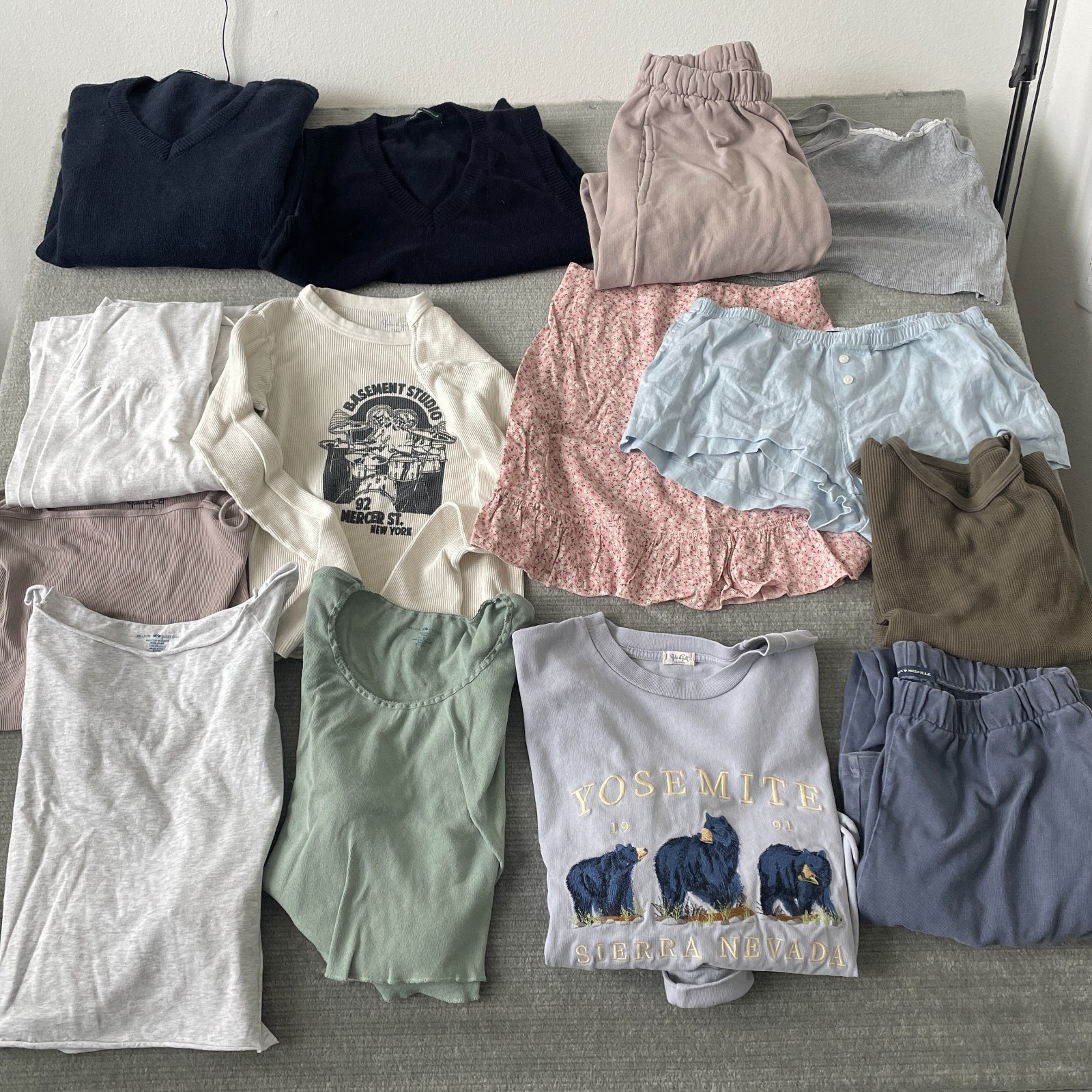 Brandy Melville John Galt Tops Sweatpants Shorts Sweaters Lot of 14- One Size