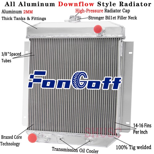 3 Row Aluminum Radiator Fit 1954 1955 56 Ford Customline Club Country ...
