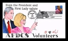 US COVER PRESIDENT BILL CLINTON & FIRST LADY INAUGURATION DAY PUGH HAND PAINTED