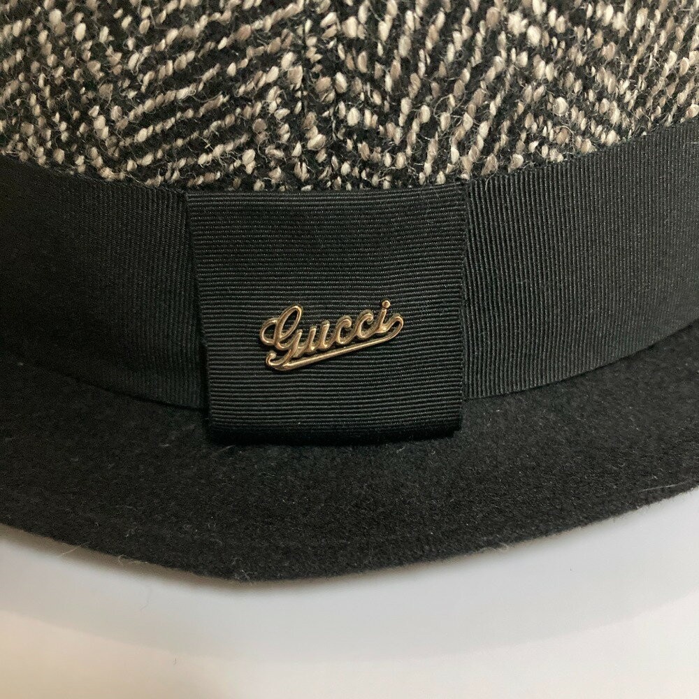 Gucci Bucket Hat herringbone tweed Black Size M Women Authentic thumbnail 2