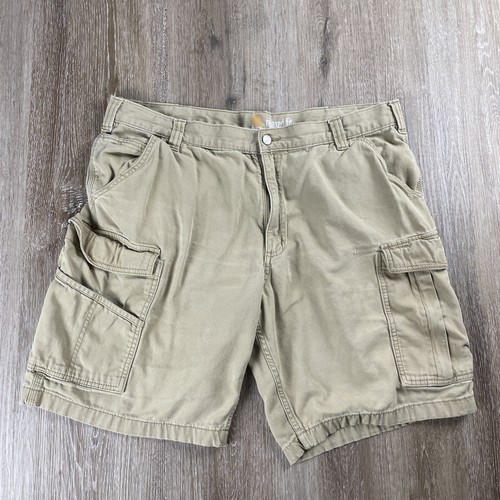 CARHARTT Cargo Shorts Męskie 40 Relaxed Fit Beżowe Utility Odzież robocza Kieszenie