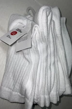 Deal Worthy CREW SOCKS 5 pr WHITE 73% Cotton blend mid weight fabric calf height