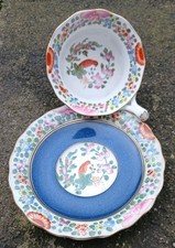 Royal Worcester Bone China Demitasse Coffee Cup & Saucer Bird in a bush 