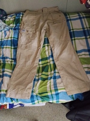 Workwear Herren Cargo-Hose Beige Baumwolle Gr. L Schrittl. 60cm Taille 50in