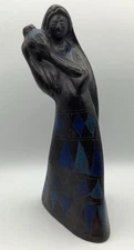 Vtg Oaxaca Mexico Black Pottery Folk Art Sculpture Woman Manuel Felguerez Style