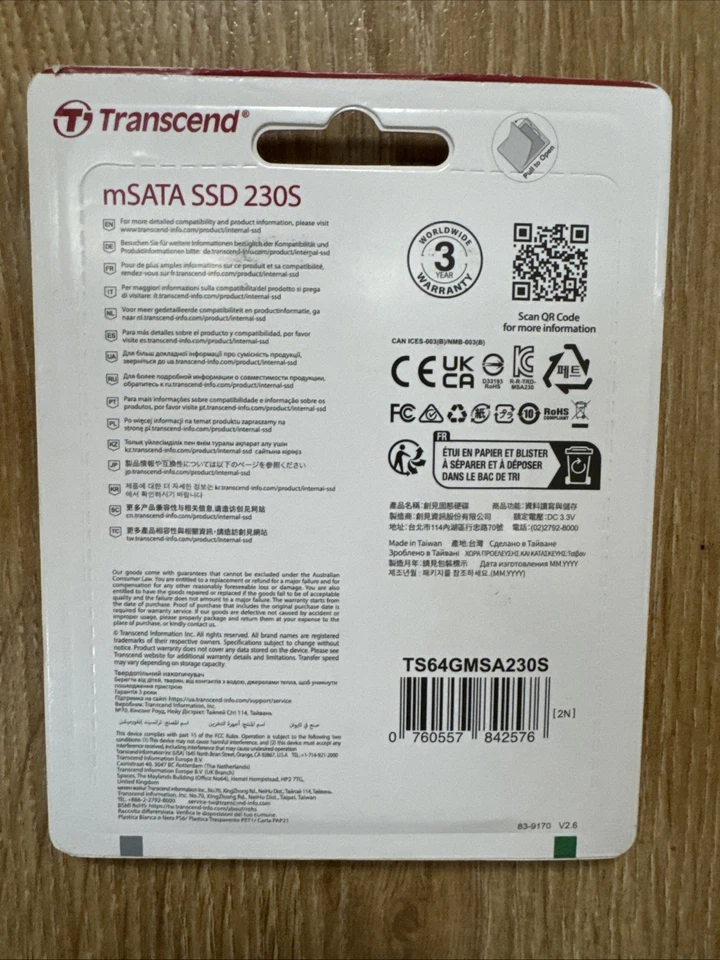 Transcend MSA230S 64 GB SATA III 6 Gb/s mSATA Internal Solid State Drive (SSD) 3 - Image 2 of 2